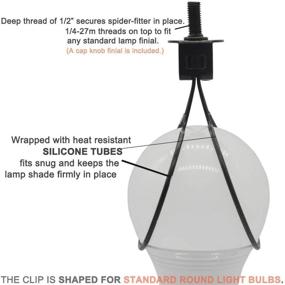 img 3 attached to 💡 Clip-on Lampshade Adapter with Lamp Shade Light Bulb Clip, Finial, and Lampshade Levellers - 2PCS/Pack (Black Color)