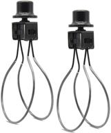 💡 clip-on lampshade adapter with lamp shade light bulb clip, finial, and lampshade levellers - 2pcs/pack (black color) logo