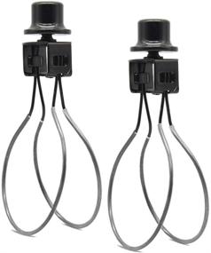 img 4 attached to 💡 Clip-on Lampshade Adapter with Lamp Shade Light Bulb Clip, Finial, and Lampshade Levellers - 2PCS/Pack (Black Color)