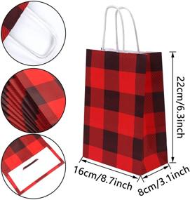 img 3 attached to 🎁 20-Piece Red and Black Plaid Paper Party Bags - Ideal for Christmas, Birthdays, Weddings, and Party Celebrations - Kraft Gift Bags with Handles by Cooraby