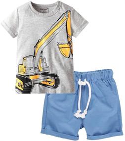 img 4 attached to 👕 KISBINI Boys' California Summer Clothing Set T-Shirt in Clothing Sets
