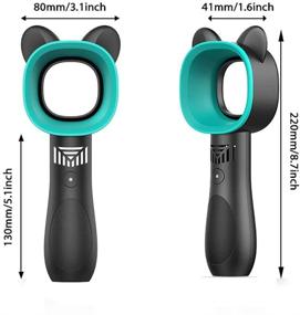 img 3 attached to Portable Handheld Cooling Bladeless Fan: USB Mini Fan 🌀 for Desktop, Rechargeable & Quiet - 3 Gear Settings (Cute Black)