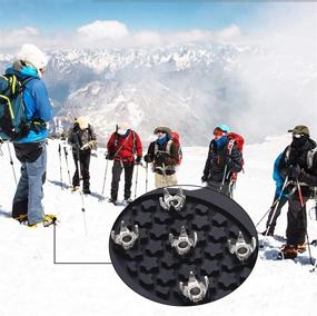 img 2 attached to 🧊 Non Slip Shoe Grips for Ice: Universal Ice Cleats with Steel Studs - Anti Slip Rubber Grips for Shoes and Boots