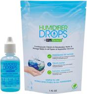 humidifier drops - natural food grade concentrate, formula to prevent slimy buildup, reduce scaling - clean & deodorize water in all humidifier models, 100+ day supply, made in usa logo