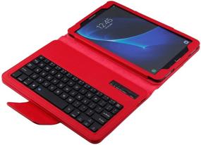 img 1 attached to 🔴 Binguowang Keyboard Case for Samsung Galaxy Tab A 9.7' - Red, Folio PU Leather Stand Cover with Detachable Wireless Keyboard