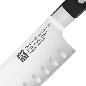 img 2 attached to 🔪Zwilling J.A. Henckels Professional S Китайский поварской нож Santoku 5 дюймов - Лезвие из высококачественной нержавеющей стали в элегантном черном исполнении