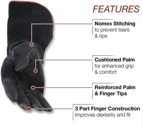 img 2 attached to 🧤 Lincoln Electric Premium Leather MIG Stick Welding Gloves - Heat Resistant & Durable, Size Large (K2980-L)