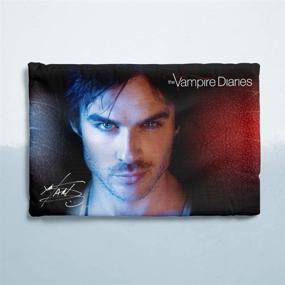 img 1 attached to 🧛 Damon Close-Up Custom Pillow Cases 20x30 - Handsome Guy and Beauty Home Decoration - Vampire Diaries - Zippered - Two Sides Printed (V001)