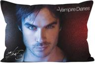 🧛 damon close-up custom pillow cases 20x30 - handsome guy and beauty home decoration - vampire diaries - zippered - two sides printed (v001) логотип