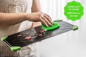 img 2 attached to 🍽️ Super Fast Thawing Tray for Frozen Food with Tongs & Silicon Brush - Size L & M - Eco Friendly Meat Defroster - Drip Tray Included