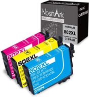 🖨️ noahark 3 packs 802xl remanufactured ink cartridge replacement for epson 802 802xl t802 t802xl workforce pro wf-4720 wf-4730 wf-4740 wf-4734 printer (cyan, magenta, yellow) - high-quality & affordable replacement cartridges logo