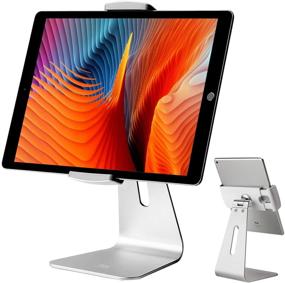 img 4 attached to 📱 Viozon iPad Pro Stand: 360° Rotatable Tablet Stand for 7-13 inch iPads, Surface, and More – Silver General