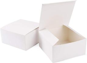 img 4 attached to 🎁 Превосходные подарочные коробки GSSUSA из белого крафта с крышками - набор из 25 штук - идеально подходят для предложения быть подружкой невесты, предложения быть дружком жениха, свадьбы, дня рождения, упаковки, коробок для кексов и многое другое!