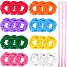 img 4 attached to 🧶 DIY Crafts Supplies: WXJ13 288 Pcs Loom Potholder Loops with Crochet Hook - 7 Inch Weaving Craft Loops