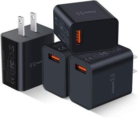 img 4 attached to 🔌 Besgoods 18W USB Wall Charger Adapter [4-Pack] with Quick Charge 3.0 - Fast Charging Block Compatible with Wireless Charger, Samsung Galaxy S9 S8/Note 8 9, iPhone, HTC 10 and More