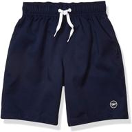 get your boys ready for summer with speedo's redondo solid mid-length swim trunk logo