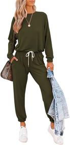 img 3 attached to 👚 ETCYY Women's Two Piece Sweatsuit Set: Stylish Lounge & Workout Pajamas Tracksuit