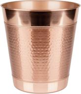 🗑️ nu steel small round vintage copper hudson decorative wastebasket with hammered finish for bathroom, bedroom, dorm, college, office - 10" x 10" x 10.8 logo