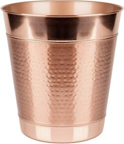 img 4 attached to 🗑️ nu steel Small Round Vintage Copper Hudson Decorative Wastebasket with Hammered Finish for Bathroom, Bedroom, Dorm, College, Office - 10" X 10" X 10.8