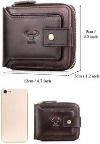 img 3 attached to BAIGIO Men's Leather Zipper Wallet: Premium Accessory for Stylish Organization of Cards, Money, and More