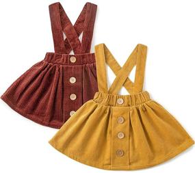 img 4 attached to Stylish Corduroy Ruffled Girls' Clothing and Dresses by Simplee Kids