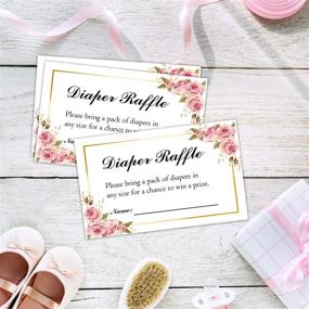 img 3 attached to 🎟️ Premium Set of 50 Pink Floral Diaper Raffle Tickets for Memorable Baby Shower Games - Win Exciting Favors by Bringing a Diaper Pack!