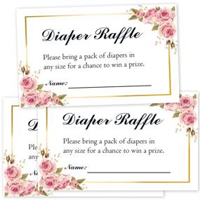 img 4 attached to 🎟️ Premium Set of 50 Pink Floral Diaper Raffle Tickets for Memorable Baby Shower Games - Win Exciting Favors by Bringing a Diaper Pack!