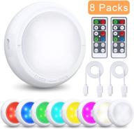 🌈 enhance your space with aisitin puck lights battery operated lights – remote control, 8 pack under cabinet light with 16 colors & 3 modes (6000k/4000k/rgb), includes 2 usb cables логотип