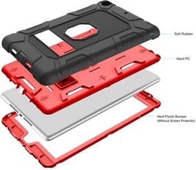 img 2 attached to iPad 6th/5th Gen Heavy Duty Case with Kickstand - BENTOBEN Protective Cover, Black & Red