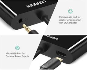 img 3 attached to 🔌 Адаптер UGREEN Active Micro HDMI: конвертер HDMI в VGA с аудио-разъемом – идеально подходит для ультрабуков, планшетов, камер и видеокамер (черный)