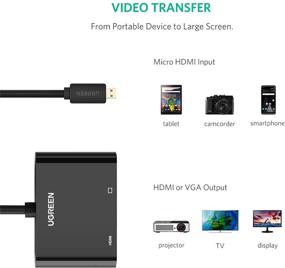 img 2 attached to 🔌 Адаптер UGREEN Active Micro HDMI: конвертер HDMI в VGA с аудио-разъемом – идеально подходит для ультрабуков, планшетов, камер и видеокамер (черный)