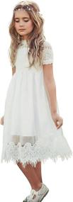 img 4 attached to 👸 Enchanting Wedding Country Princess Dresses: Girls' Clothing with Sleeves