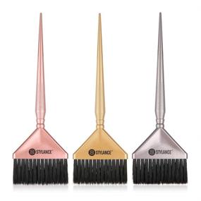 img 4 attached to 🎨 Versatile Hair Color Brush Set: 3-Piece Hair Dyeing Brush Tool Kit for Salon & Home DIY (Silver+Rose Gold+Gold)