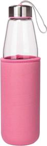 img 2 attached to DEARRAY 32oz Pink Borosilicate Glass Water Bottle with Neoprene Sleeve and Stainless Steel Lid - Stylish Hydration on the Go!
