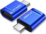 💙 jsaux адаптер usb c к usb a 3.0 (2 шт.) - адаптер thunderbolt 3 к usb 3.0/2.0 female otg, совместим с dell xps, samsung galaxy s20+ s10 и другими - синий логотип