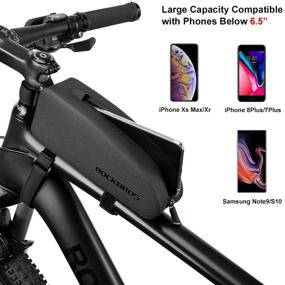 img 2 attached to 🚴 Waterproof Bike Front Frame Bag - ROCKBROS Bicycle Top Tube Bag for Mountain Road Bike with Phone Pouch - Essential Cycling Accessories Pack