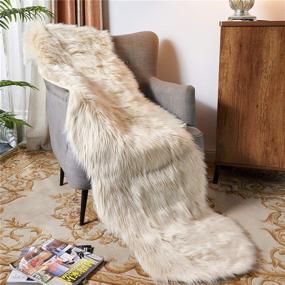 img 3 attached to 🐑 Luxuriate in EasyJoy: Ultra Soft Fluffy Rugs for Cozy Comfort (2 x 6 ft Sheepskin, Beige)