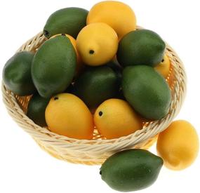 img 3 attached to Gresorth 12pcs Artificial Lifelike Simulation Lemon Fake Fruit Home Kitchen Cabinet Decoration - Yellow & Green