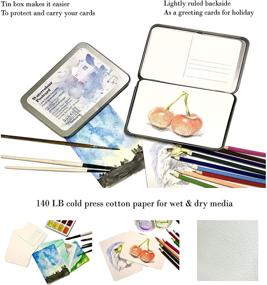 img 3 attached to 🎨 Tumuarta Watercolor Paper Postcards 4x6”, 140 LB, 300 GSM, Cold Press - Set of 24 Blank Cards for Dry & Wet Media Paint, Ideal for Greeting Cards & Thank You Notes