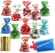 christmas themed cellophane bags holiday logo