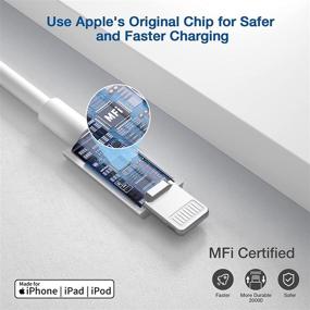 img 2 attached to 📱 Сертифицированное Apple MFi быстрое зарядное устройство для iPhone: 2Pack 20W зарядное устройство для сети PD + 6FT&10FT кабели USB C to Lightning.