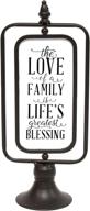 🖤 stratton home decor: family love metal tabletop décor - 6.75" w x 4.5" d x 16.5" h - black logo