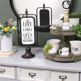 img 3 attached to 🖤 Stratton Home Decor: Family Love Metal Tabletop Décor - 6.75" W x 4.5" D x 16.5" H - Black