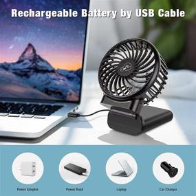 img 1 attached to 🌬️ Portable Mini Handheld Fan - Rechargeable 4000mAh USB Fan | 4 Speeds, 15 Hours Working Time