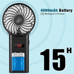 img 2 attached to 🌬️ Portable Mini Handheld Fan - Rechargeable 4000mAh USB Fan | 4 Speeds, 15 Hours Working Time