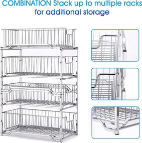 img 1 attached to 🗄️ Chrome Sliding Storage Drawer 2-Tier Under Sink Organizer: Simple & Trending Stackable Cabinet Solution