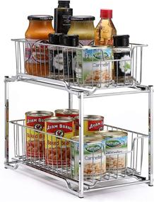 img 3 attached to 🗄️ Chrome Sliding Storage Drawer 2-Tier Under Sink Organizer: Simple & Trending Stackable Cabinet Solution