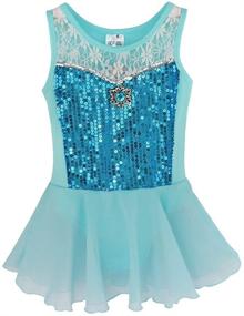 img 4 attached to 👗 iEFiEL Sequin Chiffon Ballet Dance Dress Girls Gymnastic Leotard Ballerina Fairy Costume