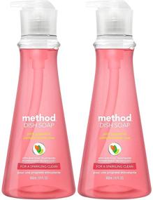 img 1 attached to 🍊 Method Dish Soap Pump 18 oz: Pink Grapefruit Scent - Pack of 2 – Effective Cleaning Solution!