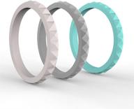 varovi women's silicone diamond wedding band - single, 3-pack, or 6-pack bundle логотип